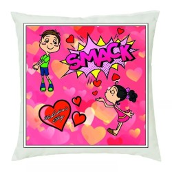 cuscino 40 x 40 con scritta smack valentine's day idea regalo amore cuori