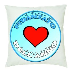 cuscino 40 x 40 scritta fidanzato dell'anno idea regalo amore cuori cuore rosso