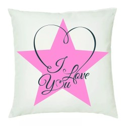 cuscino 40 x 40 scritta i love you ti amo stella rosa idea regalo amore