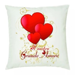 cuscino 40 x 40 scritta il nostro grande amore idea regalo amore cuori cuore