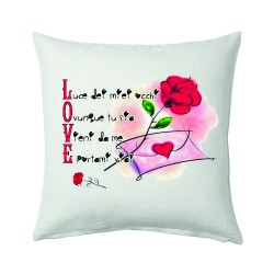 cuscino 40 x 40 scritta ti amo amore SAN VALENTINO i love rosa