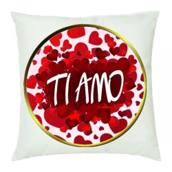 cuscino 40 x 40 scritta ti amo idea regalo amore cuori cuore rosso