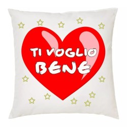 cuscino 40 x 40 scritta ti voglio bene cuore rosso stelle idea regalo amore